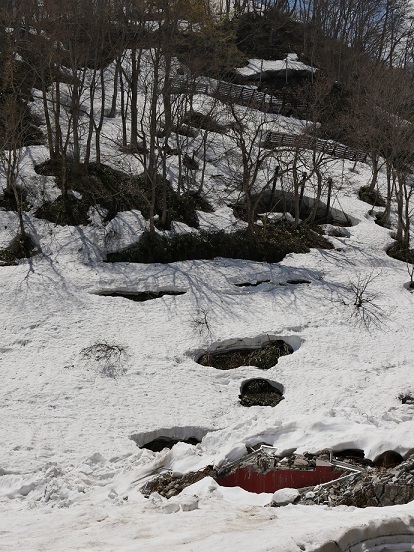 ②坂道の行きついたところは雪原